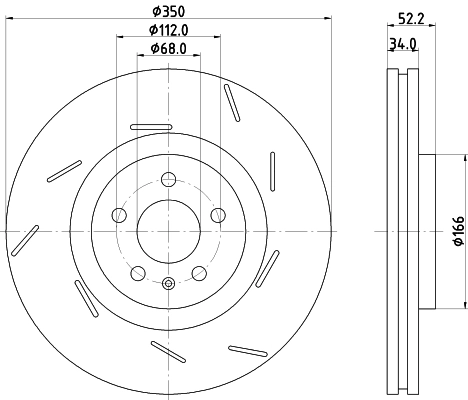 Tarcza hamulcowa przednia 95B615302 VAG