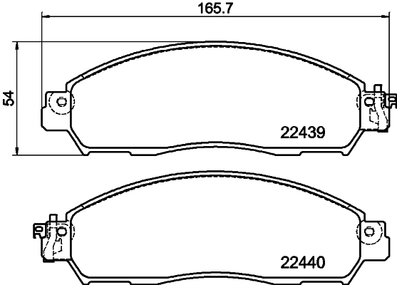 8DB355032071 HELLA Klocki hamulcowe przednie tarczowe