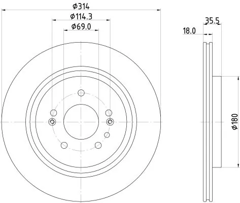 Tarcza hamulcowa tylna do Hyundai Santa Fe IV TM, TMA