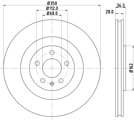 8DD355126421 HELLA Tarcza hamulcowa tylna