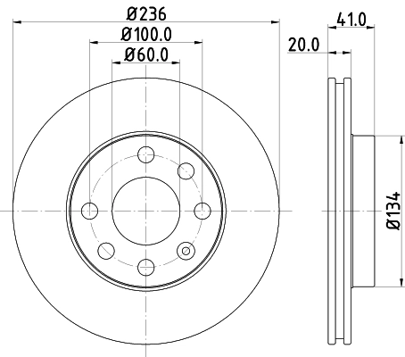 8DD355100821 HELLA Tarcza hamulcowa przednia
