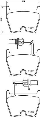 8DB355009191 HELLA Klocki hamulcowe przednie tarczowe