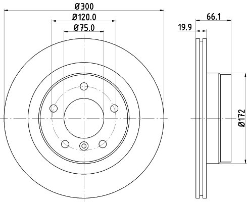 8DD355111281 HELLA Tarcza hamulcowa tylna