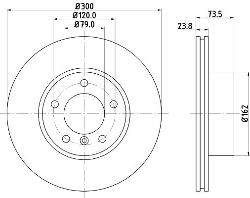 8DD355111921 HELLA Tarcza hamulcowa przednia