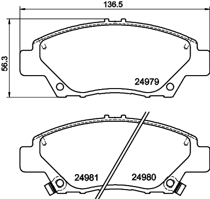 8DB355015001 HELLA Klocki hamulcowe przednie tarczowe