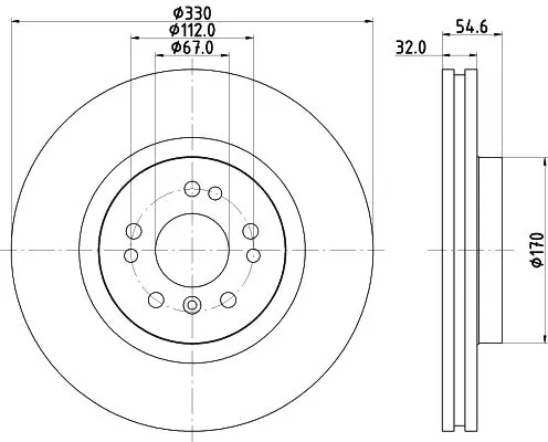 8DD355113171 HELLA Tarcza hamulcowa przednia