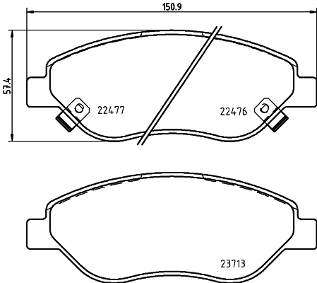 1681163480 Peugeot/Citroen Klocki hamulcowe przednie tarczowe