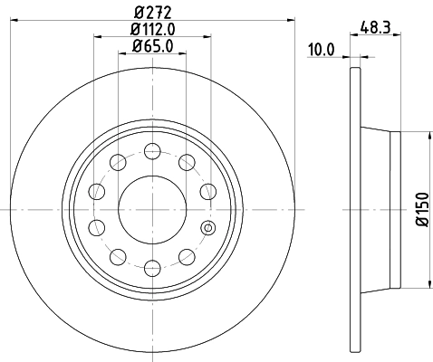 8DD355116971 HELLA Tarcza hamulcowa tylna