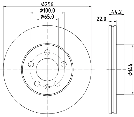 8DD355132091 HELLA Tarcza hamulcowa przednia