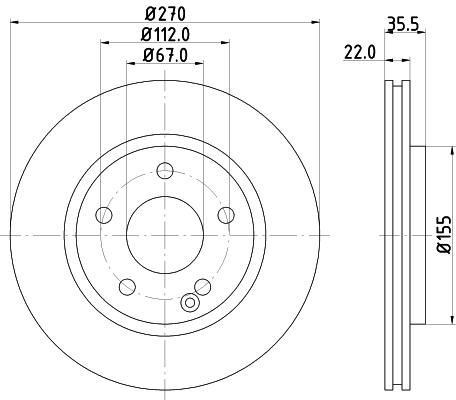 Tarcza hamulcowa przednia 33121202126 BMW