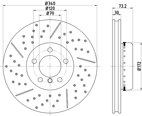 Tarcza hamulcowa przednia HELLA 8DD355120821