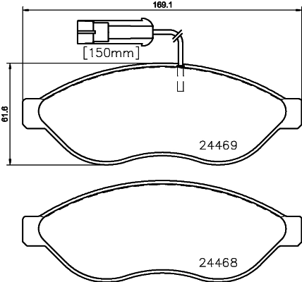 8DB355020661 HELLA Klocki hamulcowe przednie tarczowe