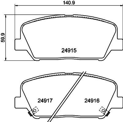8DB355020591 HELLA Klocki hamulcowe przednie tarczowe