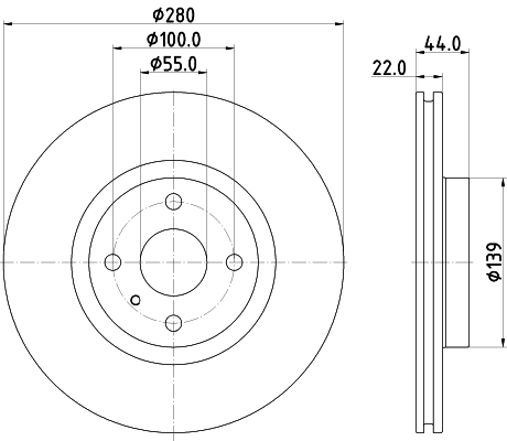 8DD355132111 HELLA Tarcza hamulcowa przednia