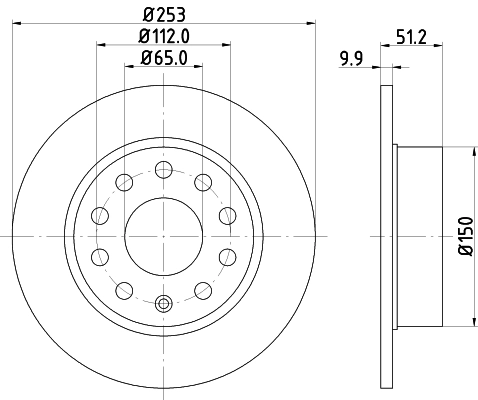 8DD355109601 HELLA Tarcza hamulcowa tylna
