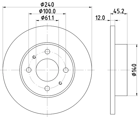 Do koszyka Tarcza hamulcowa przednia Nissan Sunny I B11