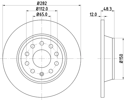 8DD355112141 HELLA Tarcza hamulcowa tylna