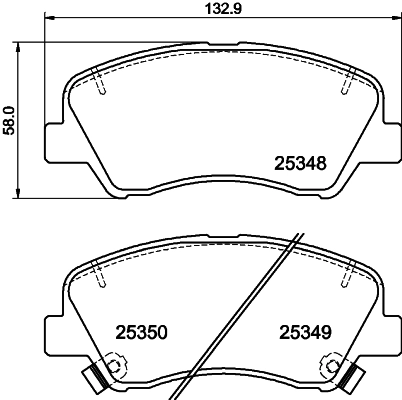 8DB355020231 HELLA Klocki hamulcowe przednie tarczowe