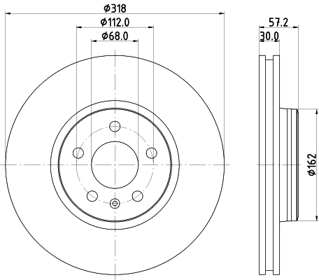 8DD355125181 HELLA Tarcza hamulcowa przednia