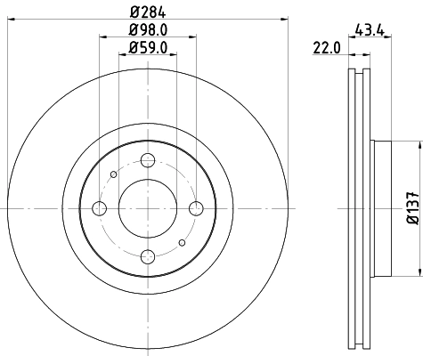  Tarcza hamulcowa przednia Fiat Punto 