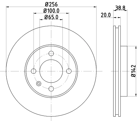 8DD355101321 HELLA Tarcza hamulcowa przednia