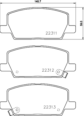 Klocki hamulcowe przednie tarczowe 1680880680 Peugeot/Citroen