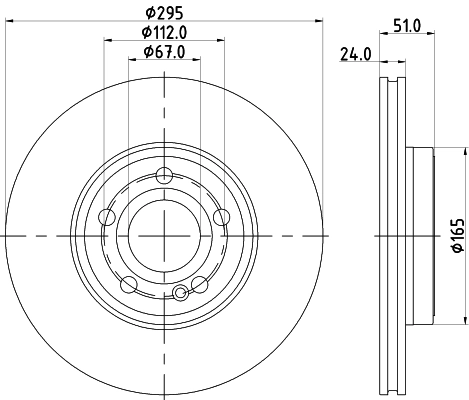 8DD355133381 HELLA Tarcza hamulcowa przednia
