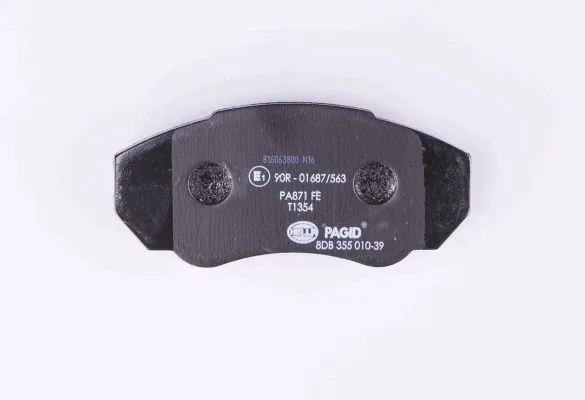 Do koszyka 8DB355010391 HELLA Klocki hamulcowe przednie tarczowe