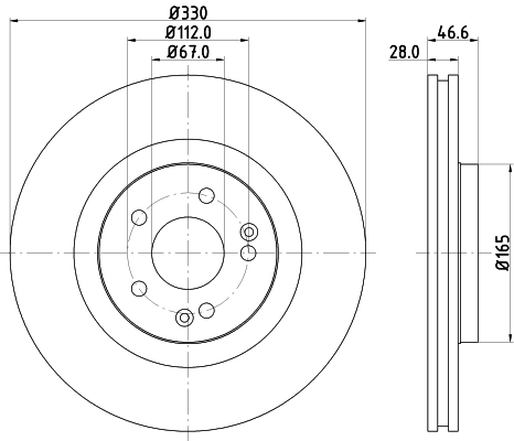 8DD355129481 HELLA Tarcza hamulcowa przednia