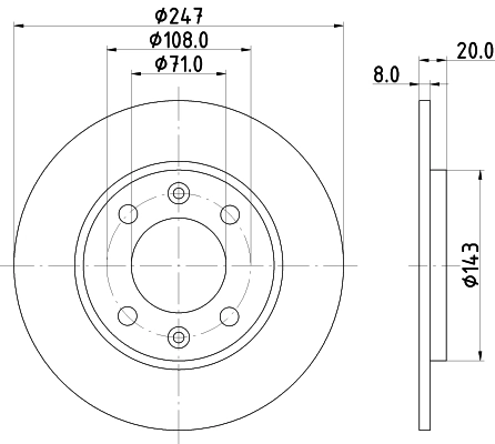 Tarcza hamulcowa tylna do Peugeot 205 I 741A, C