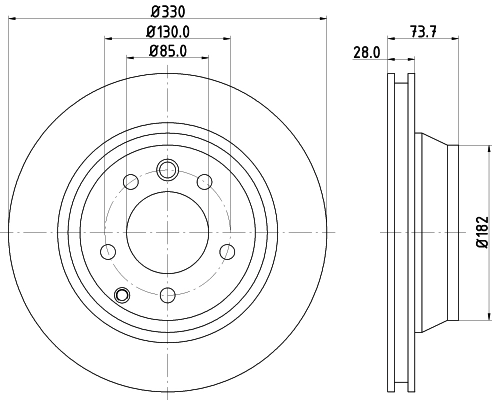 8DD355109821 HELLA Tarcza hamulcowa tylna