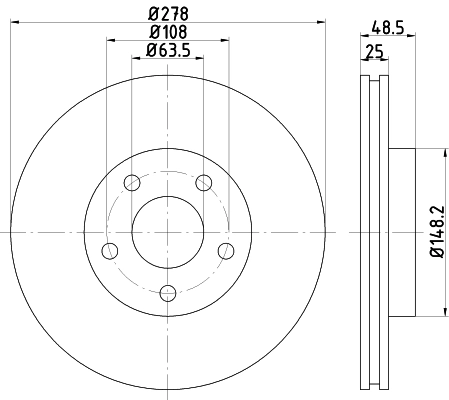 8DD355112171 HELLA Tarcza hamulcowa przednia