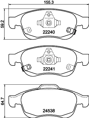 Klocki hamulcowe przednie tarczowe 77368048 Chrysler