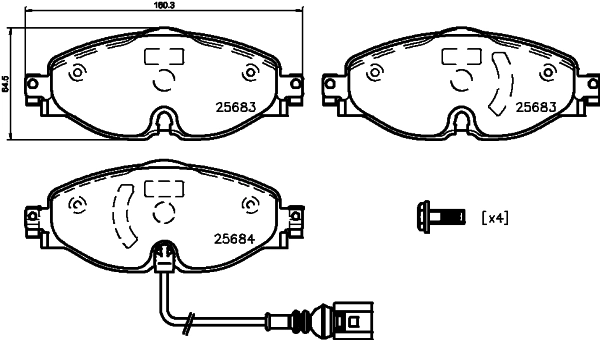 8DB355020191 HELLA Klocki hamulcowe przednie tarczowe