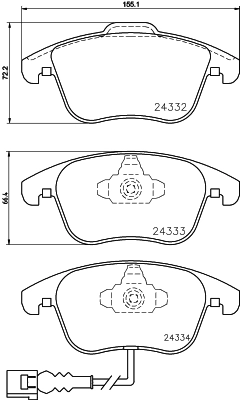 8DB355014031 HELLA Klocki hamulcowe przednie tarczowe