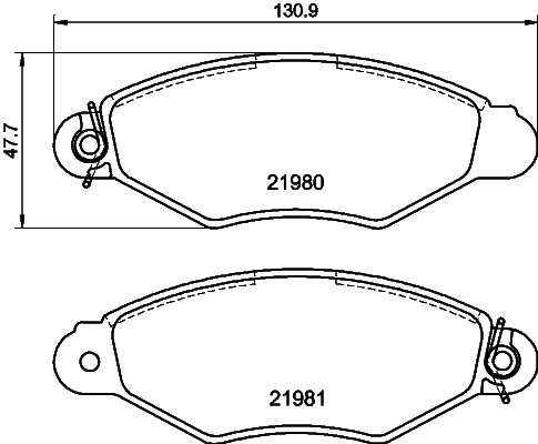 8DB355012711 HELLA Klocki hamulcowe przednie tarczowe