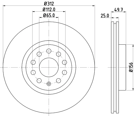 8DD355109521 HELLA Tarcza hamulcowa przednia