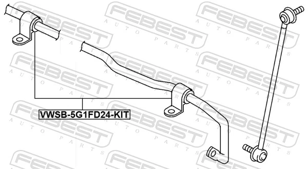 VWSB5G1FD24KIT Febest Zestaw naprawczy stabilizatora przedniego