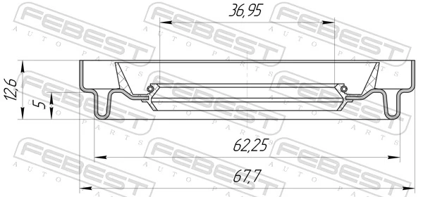 95HDS38620513X Febest Uszczelniacz łożyska podwieszanego przedniego wała pośredniego