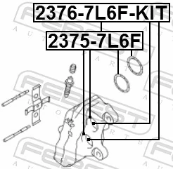 Zestaw naprawczy zacisku hamulcowego przedniego Volkswagen Touareg II SUV (7P5, 7P6) (2010 - 2017) cena, od 21,09 USD