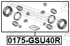 0175GSU40R Febest Zestaw naprawczy zacisku hamulcowego tylnego
