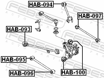 HAB094 Febest Silentblock wahacza tylnego górnego