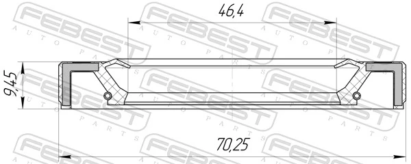 95GAY48701010X Febest Uszczelniacz półosi mostu tylnego