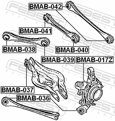 BMAB037 Febest Silentblock tylnego wahacza poprzecznego