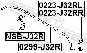 0299J32R Febest Stabilizator tylny