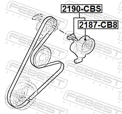 2187CB8 Febest Rolka napinacza paska napędowego
