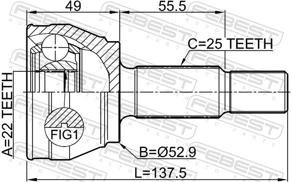 Do koszyka TOJ0119 Magneti Marelli Przegub homokinetyczny przedni zewnętrzny