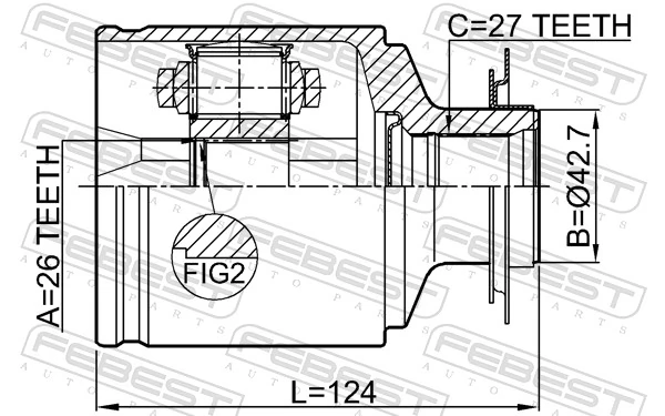 Przegub homokinetyczny wewnętrzny przedni prawy SsangYong Actyon