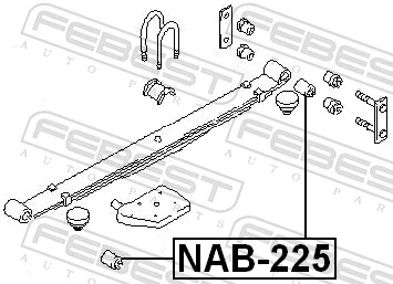 NAB225 Febest Silentblock tylnego resoru tylny