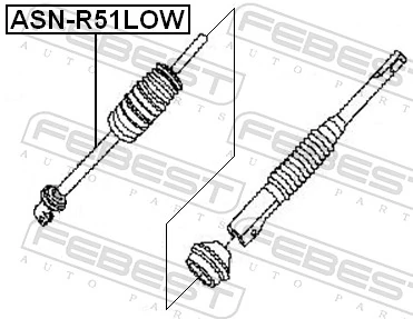 ASNR51LOW Febest Wał kolumny kierowniczej dolny